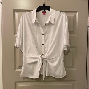 Vince Camuto White Tie Blouse
